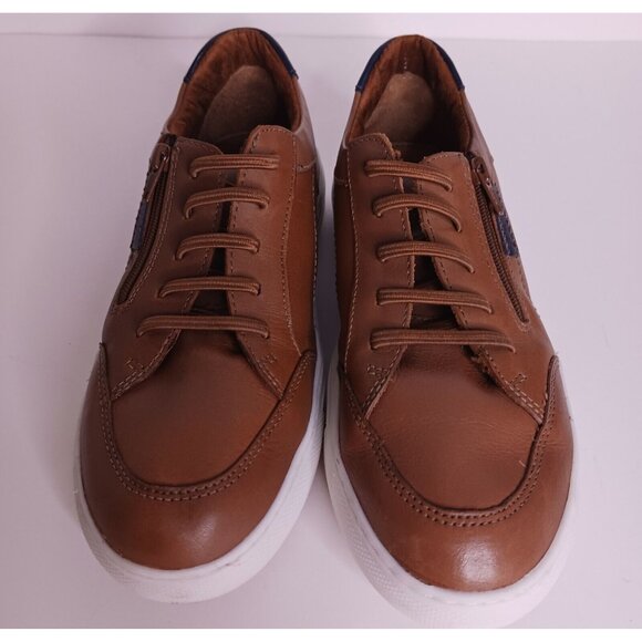 Flag Ltd. Cameron Leather Zip Oxford Sneakers Youth Boys Size 4 With Box - Picture 2 of 9